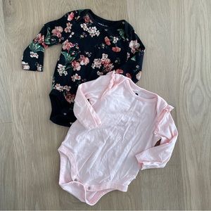 Pair of Girls Long Sleeve Bodysuits. Size 6-12 Months